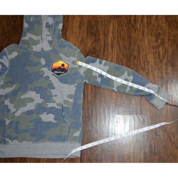 Eddie Bauer Hoodie Boys M 10/12 Multicolor Camouflage Woodland Pattern Pullover - Picture 4 of 7
